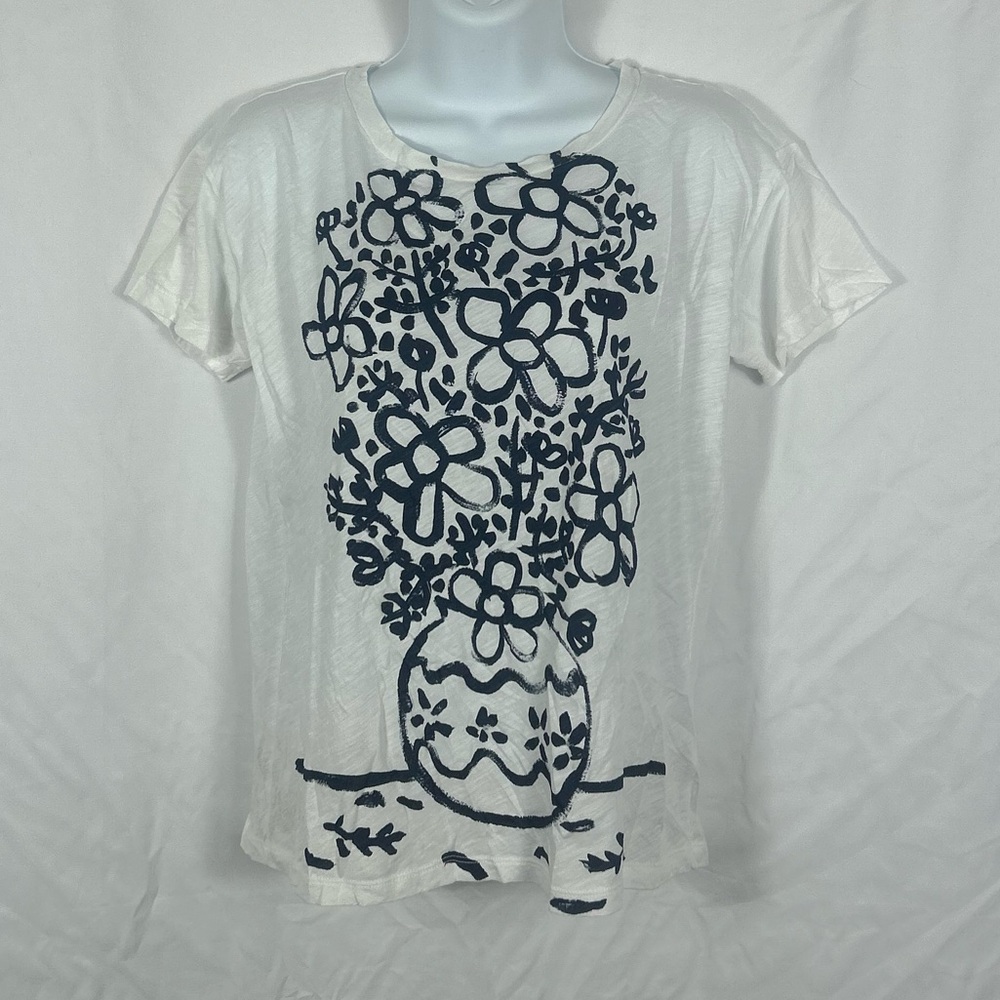 J.Crew Cotton knit bias cut short sleeve Graphic T S